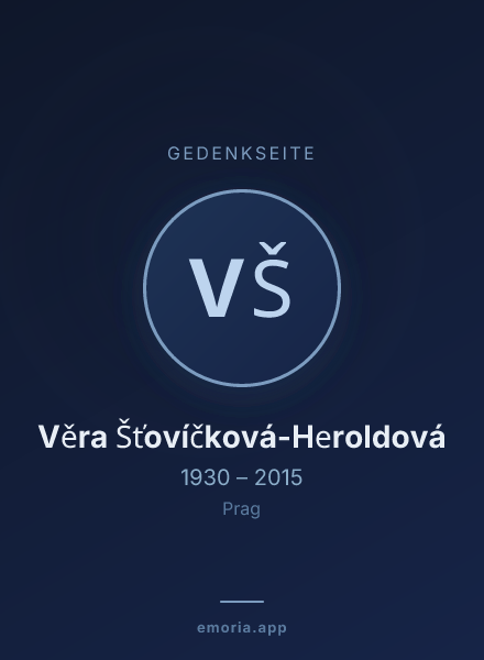Gedenkportrait von Věra Šťovíčková-Heroldová