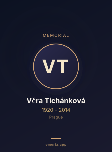 Memorial portrait of Věra Tichánková
