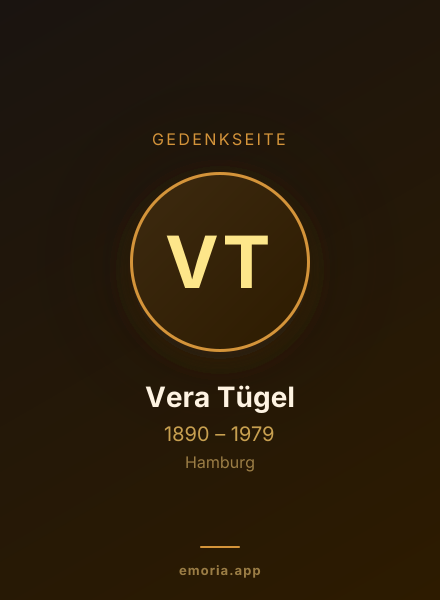 Gedenkportrait von Vera Tügel