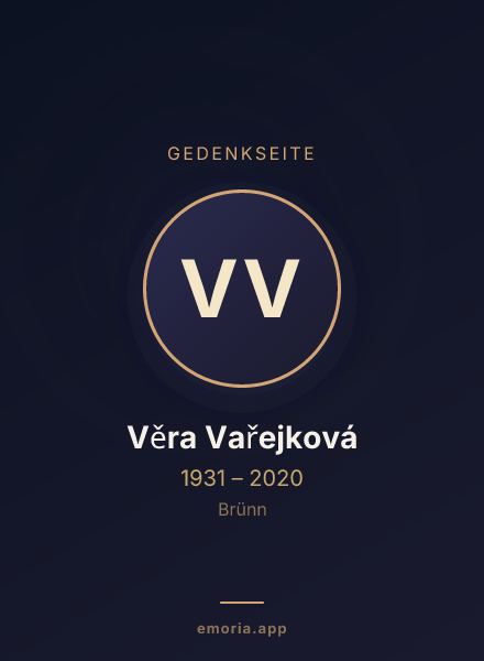 Gedenkportrait von Věra Vařejková