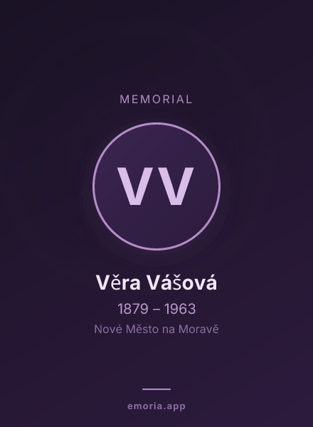 Memorial portrait of Věra Vášová