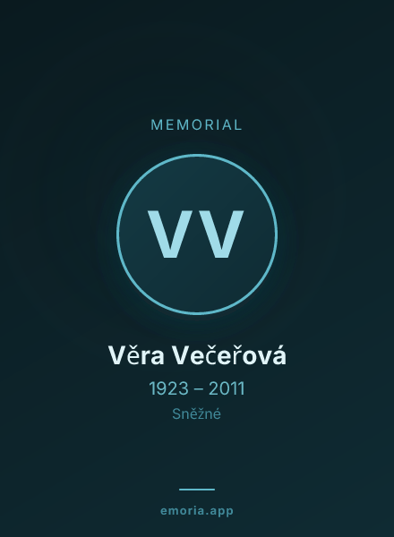 Memorial portrait of Věra Večeřová