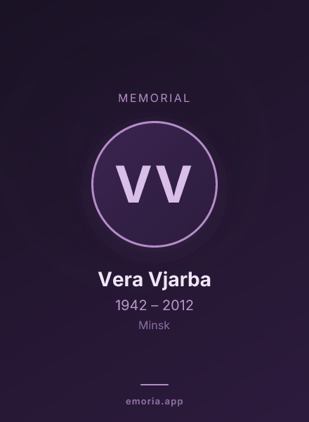 Memorial portrait of Vera Vjarba
