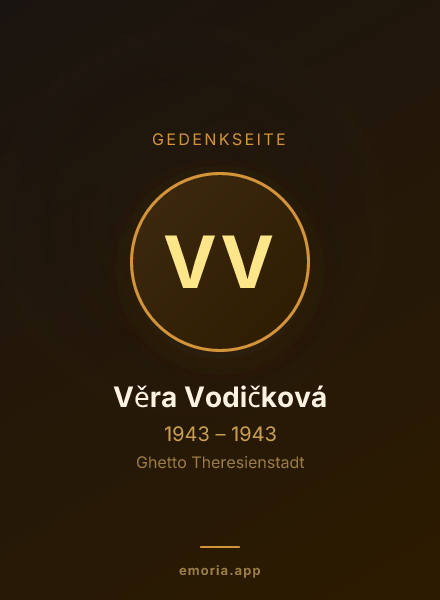 Gedenkportrait von Věra Vodičková