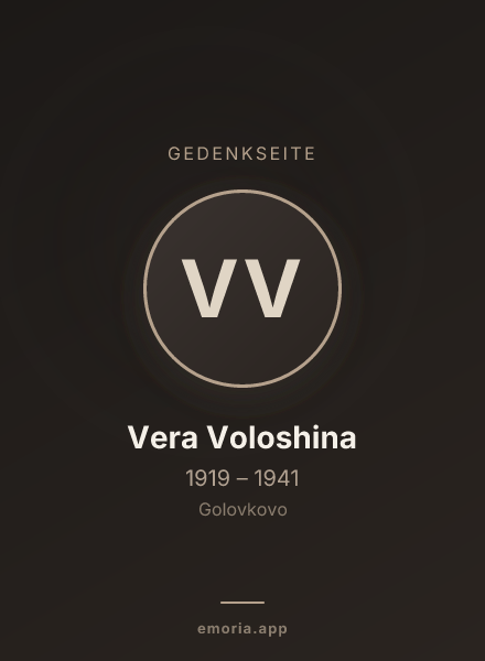 Gedenkportrait von Vera Voloshina