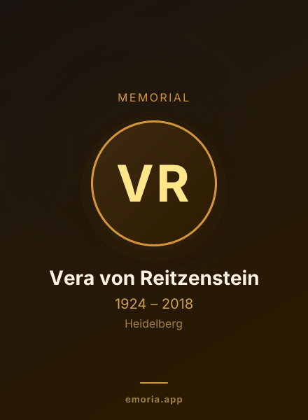 Memorial portrait of Vera von Reitzenstein