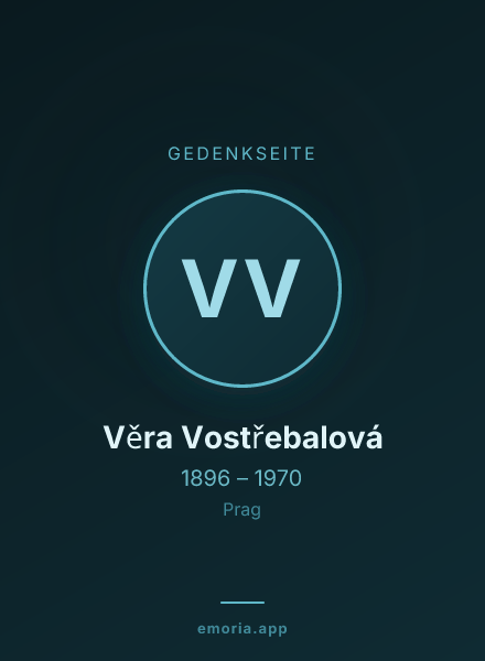 Gedenkportrait von Věra Vostřebalová