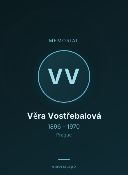 Memorial portrait of Věra Vostřebalová