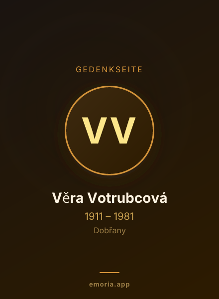 Gedenkportrait von Věra Votrubcová