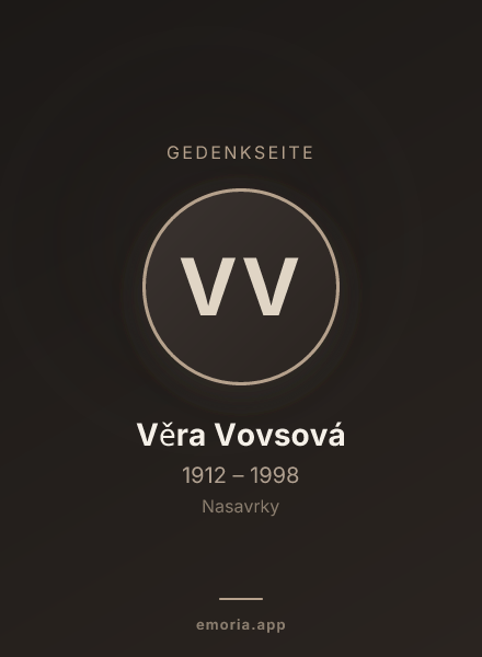 Gedenkportrait von Věra Vovsová