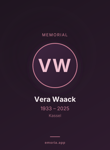 Memorial portrait of Vera Waack