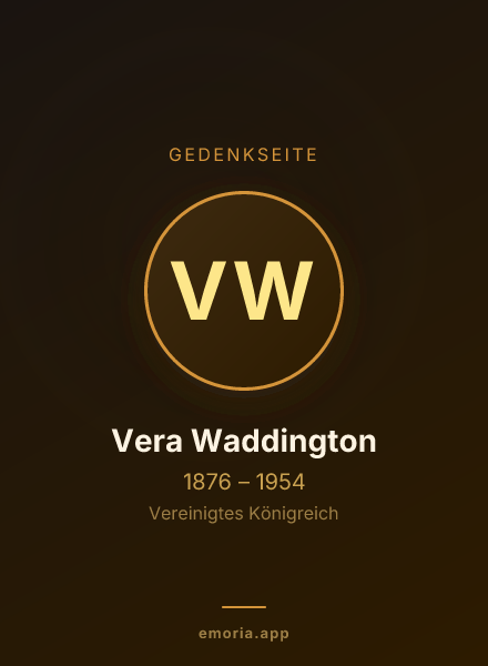 Gedenkportrait von Vera Waddington