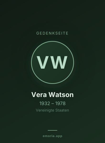 Gedenkportrait von Vera Watson
