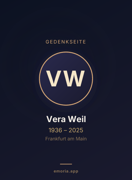 Gedenkportrait von Vera Weil