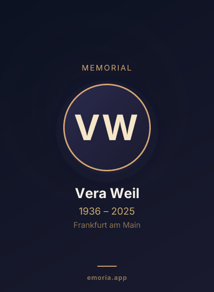 Memorial portrait of Vera Weil