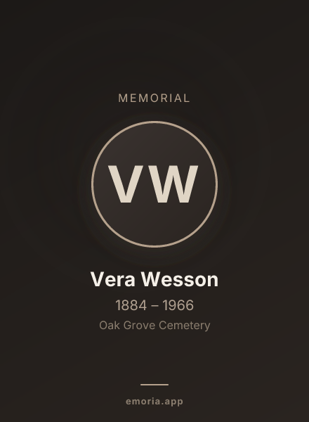 Memorial portrait of Vera Wesson