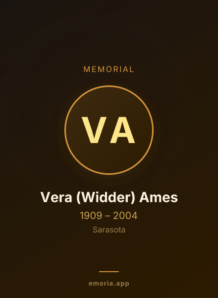 Memorial portrait of Vera (Widder) Ames