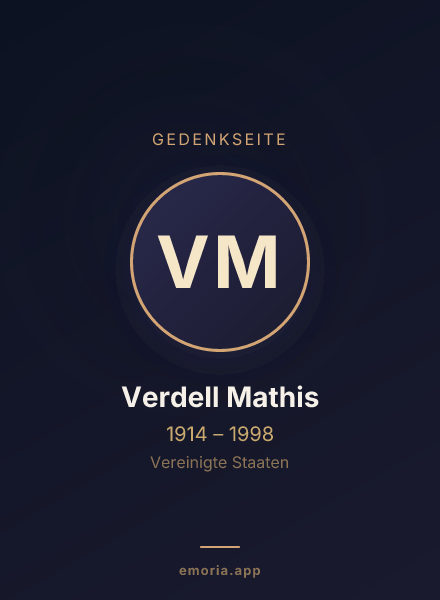 Gedenkportrait von Verdell Mathis