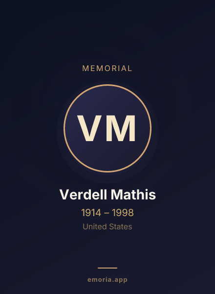 Memorial portrait of Verdell Mathis