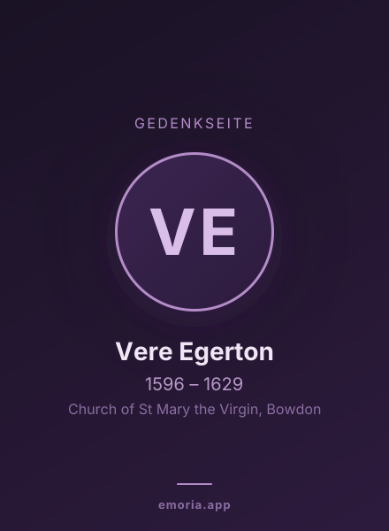 Gedenkportrait von Vere Egerton