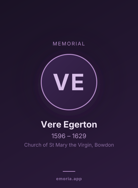 Memorial portrait of Vere Egerton