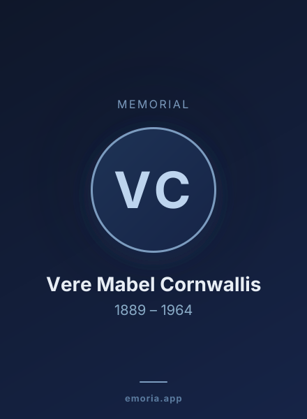 Memorial portrait of Vere Mabel Cornwallis