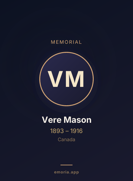Memorial portrait of Vere Mason