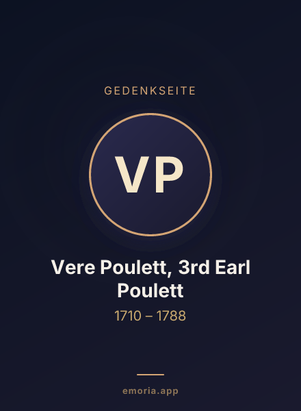 Gedenkportrait von Vere Poulett, 3rd Earl Poulett