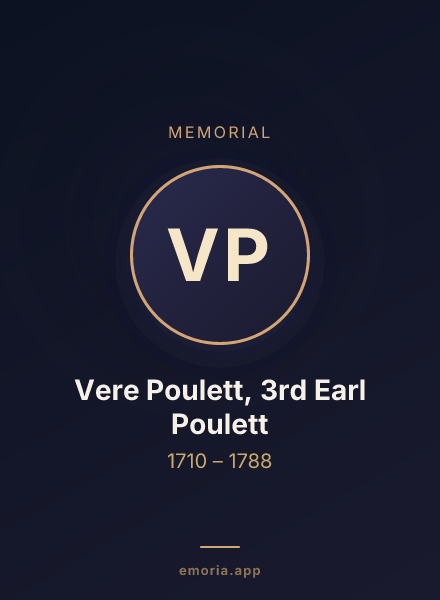 Memorial portrait of Vere Poulett, 3rd Earl Poulett