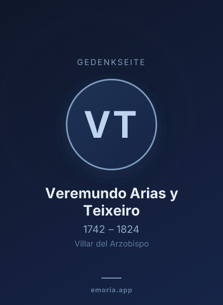 Gedenkportrait von Veremundo Arias y Teixeiro