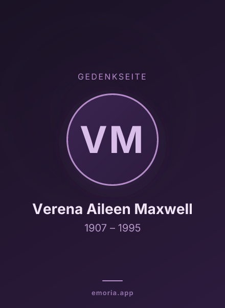 Gedenkportrait von Verena Aileen Maxwell