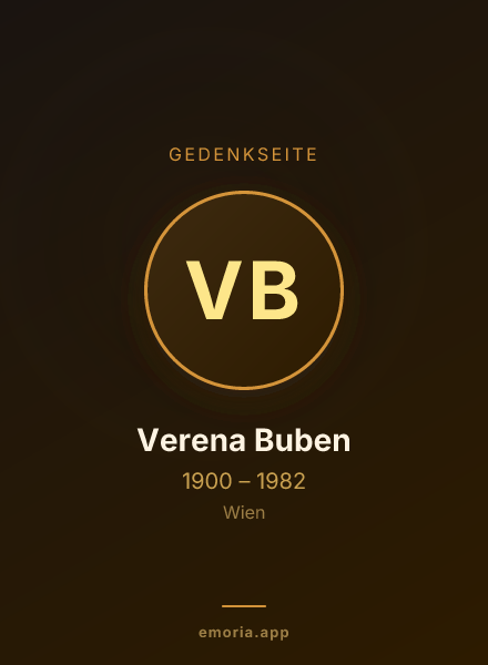 Gedenkportrait von Verena Buben