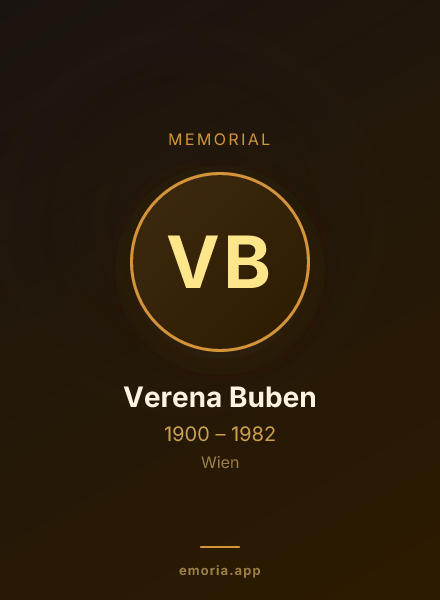 Memorial portrait of Verena Buben