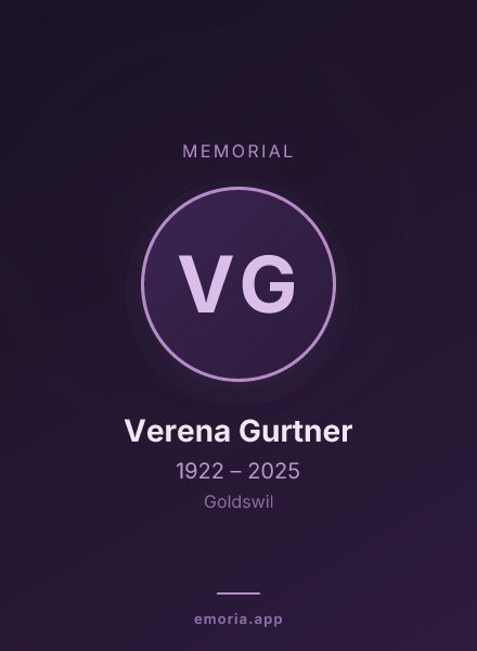 Memorial portrait of Verena Gurtner