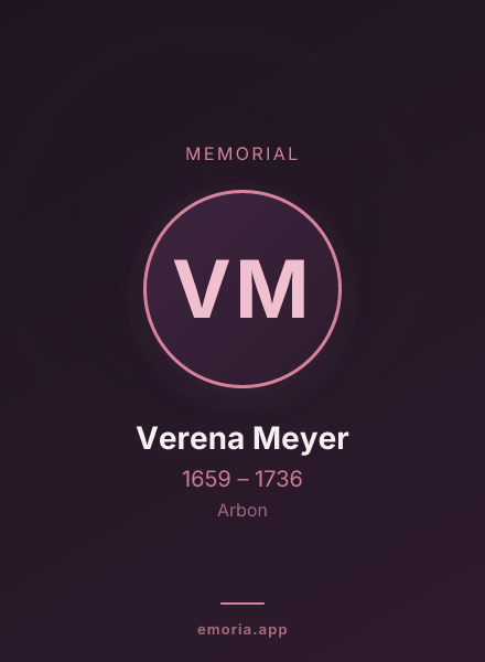 Memorial portrait of Verena Meyer