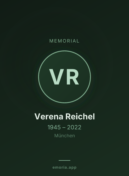 Memorial portrait of Verena Reichel