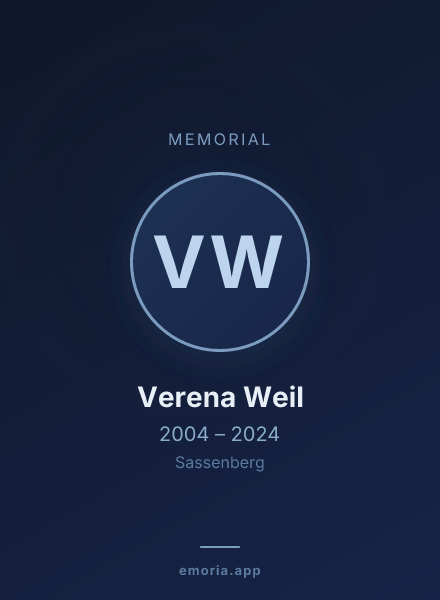 Memorial portrait of Verena Weil