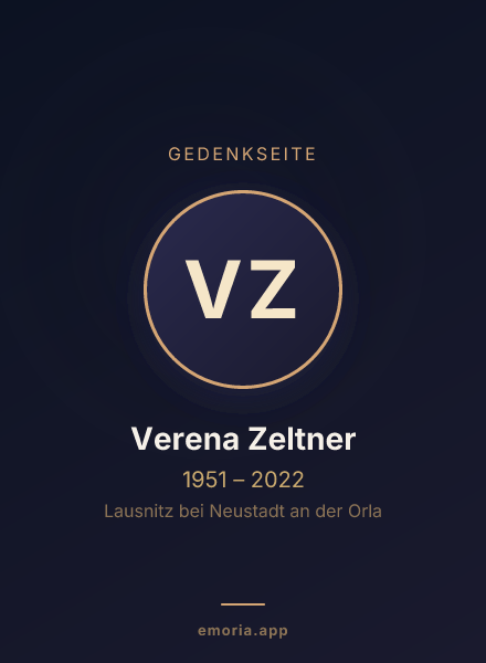 Gedenkportrait von Verena Zeltner