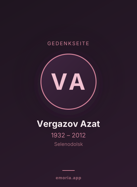 Gedenkportrait von Vergazov Azat