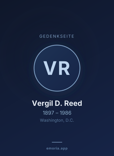 Gedenkportrait von Vergil D. Reed