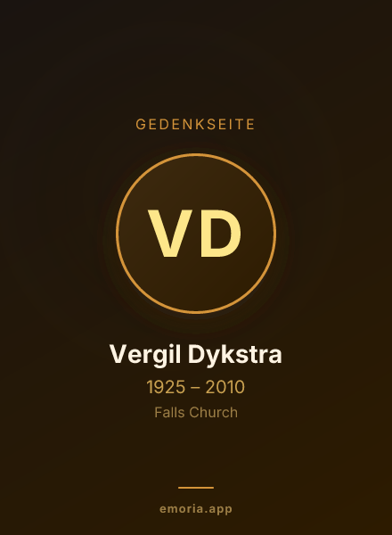Gedenkportrait von Vergil Dykstra