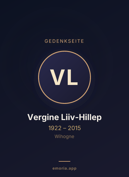 Gedenkportrait von Vergine Liiv-Hillep