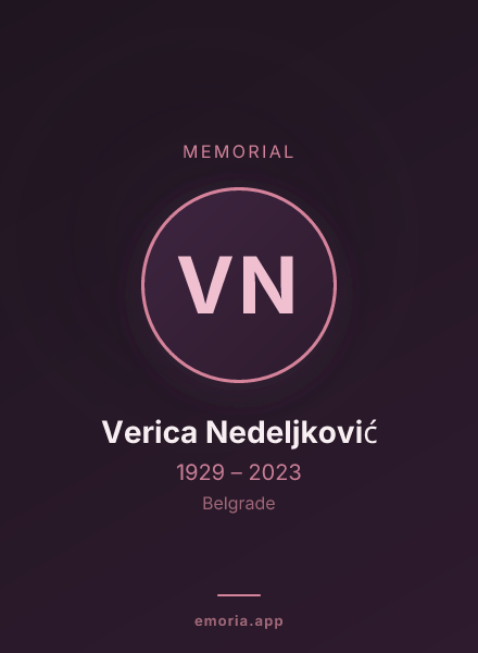 Memorial portrait of Verica Nedeljković