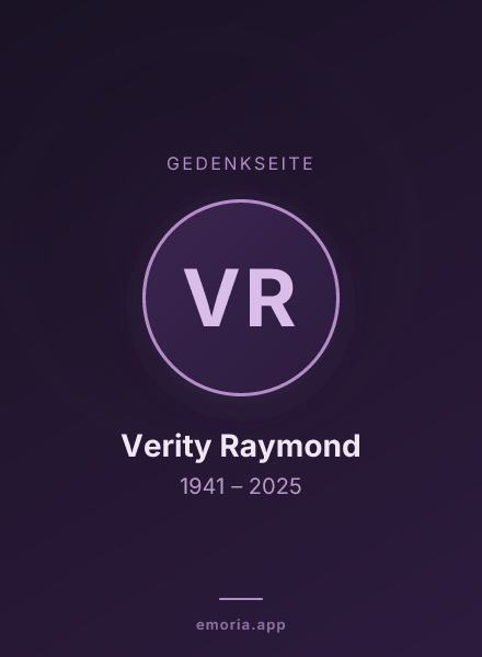 Gedenkportrait von Verity Raymond