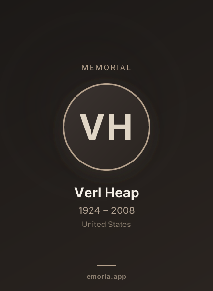 Memorial portrait of Verl Heap
