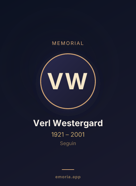 Memorial portrait of Verl Westergard
