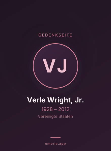 Gedenkportrait von Verle Wright, Jr.