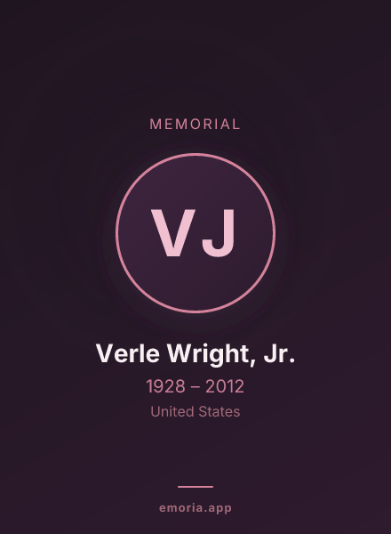 Memorial portrait of Verle Wright, Jr.