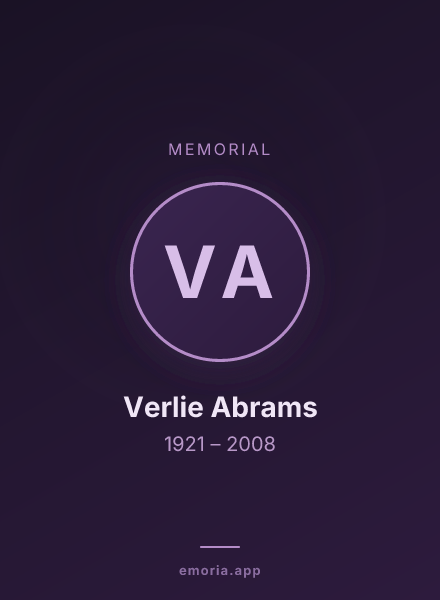Memorial portrait of Verlie Abrams