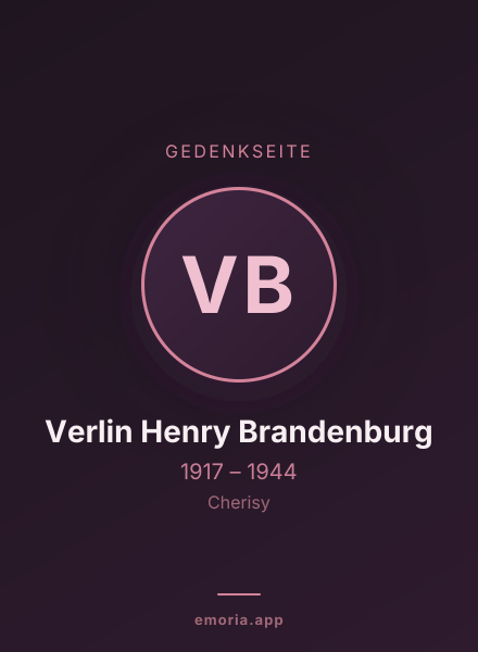 Gedenkportrait von Verlin Henry Brandenburg